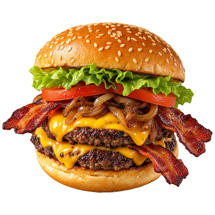 Smash Burger mit knusprigem Speck