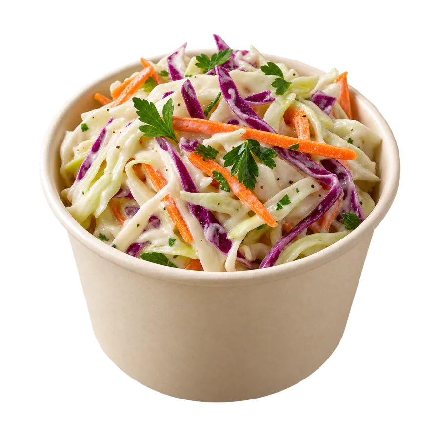 Becher mit frischem Krautsalat
