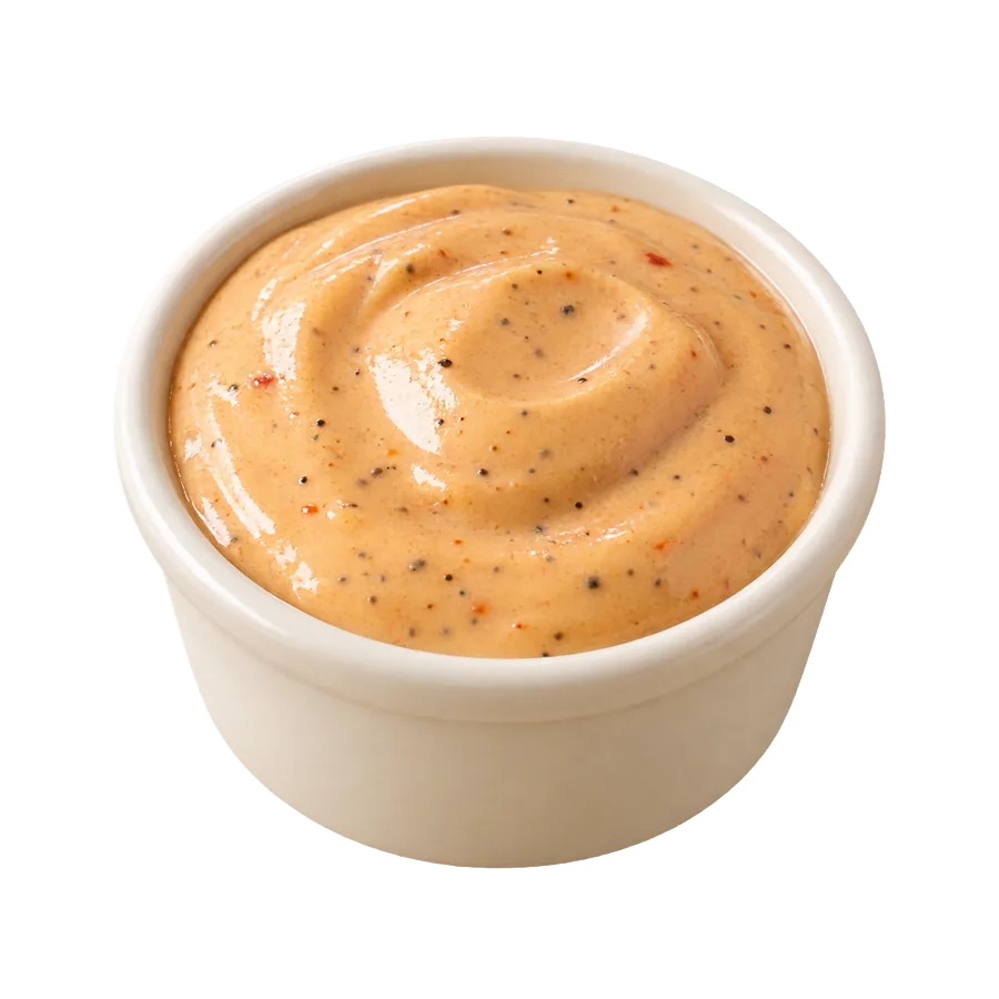 Becher mit heller Krustensauce